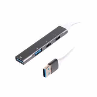 Концентратор Maxxter USB 3.0 to 1xUSB 3.0 + 1xUSB 2.0 + 2xUSB-C (HU3A-4P-03)
