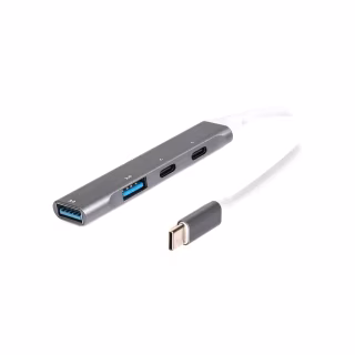 Концентратор Maxxter USB-C to 1xUSB 3.0 + 1xUSB 2.0 + 2xUSB-C (HU3C-4P-03)