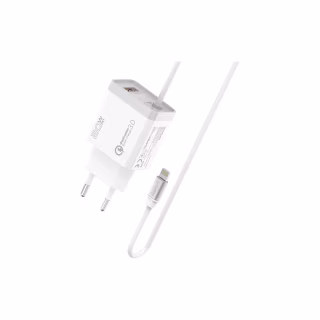 Зарядное устройство Promate 20W PD Lightning + USB QC3.0 (icharge-pdqc3.white)
