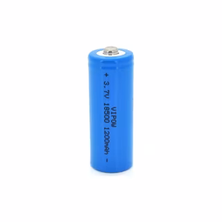 Аккумулятор 18500 1200mAh, Li-Ion, TipTop, 3.7V, Blue Vipow (ICR18500-1200mAhTT)