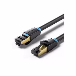 Патч-корд 8м, S/FTP cat 8 RJ-45 black Vention (IKABK)