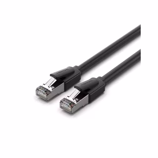 Патч-корд 0.5м, S/FTP cat 8 RJ-45 black Vention (IKKBD)