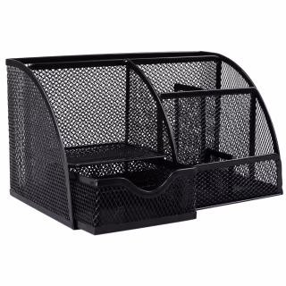 Настольный набор H-Tone металлический, 22 х 14 х 13 см, черный (JJ41220)