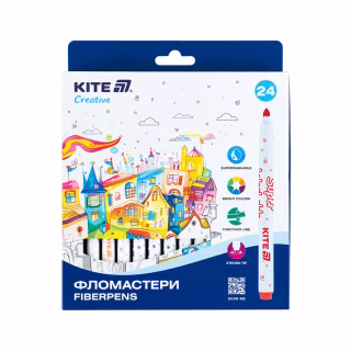 Фломастери Kite Creative Superwashable 24 кольорів (K-1153)