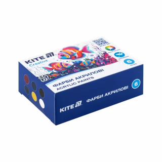 Акриловые краски Kite Creative 6 кольорів, 20 мл (K-271)