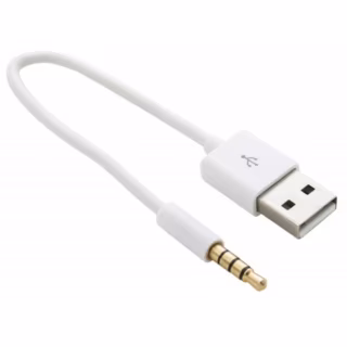 Дата кабель USB 2.0 AM to 3.5mm M 0.15m for iPod Shuffle Charge&Sync White Extradigital (KBA1651)
