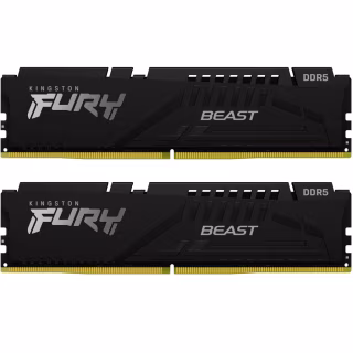 Модуль памяти для компьютера DDR5 16GB (2x8GB) 5200 MHz FURY Beast Black Kingston Fury (ex.HyperX) (KF552C40BBK2-16)