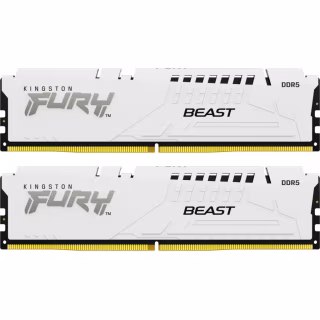 Модуль памяти для компьютера DDR5 64GB (2x32GB) 5200 MHz FURY Beast White Kingston Fury (ex.HyperX) (KF552C40BWK2-64)