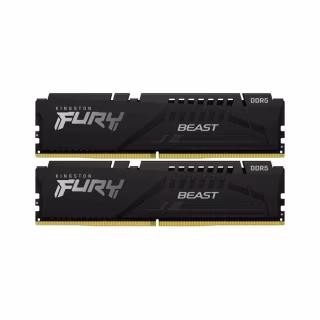 Модуль памяти для компьютера DDR5 64GB (2x32GB) 5600 MHz Fury Beast Black Kingston Fury (ex.HyperX) (KF556C36BBE2K2-64)