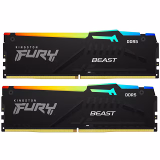 Модуль памяти для компьютера DDR5 16GB (2x8GB) 5600 MHz Beast RGB Kingston Fury (ex.HyperX) (KF556C40BBAK2-16)
