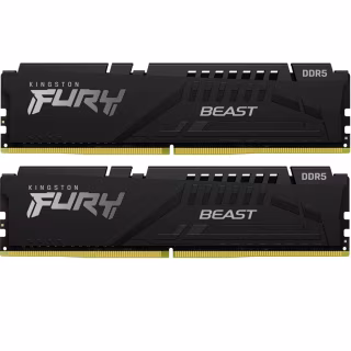 Модуль пам'яті для комп'ютера DDR5 64GB (2x32GB) 6400 MHz Beast Black EXPO Kingston Fury (ex.HyperX) (KF564C32BBEK2-64)