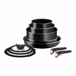 Набір посуду Tefal Ingenio Easy Cook & Clean 10 предметів чорний (L1539053)