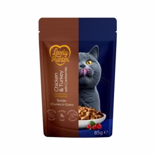 Влажный корм для кошек Lovely Hunter Sterilised Adult with Chicken, Turkey and Cranberries 85 г (LHU70473)