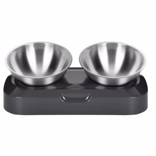 Посуд для котів Lapka Годівниця подвійна з металевими мисками (LPK-27)