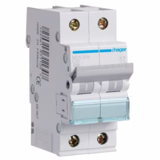Автоматичний вимикач Hager 2-п. C 25A (6kA) 2M (A) (MCN225)