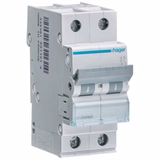 Автоматический выключатель Hager 2-п. C 63A (6kA) 2M (A) (MCN263)