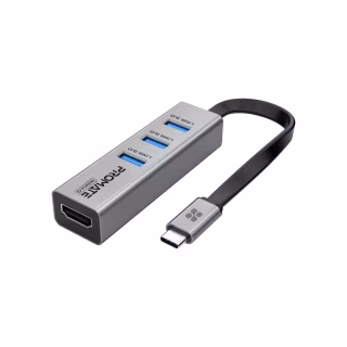 Концентратор Promate USB-C 4-in-1 порти Promate mediahub-c3.grey (mediahub-c3.grey)