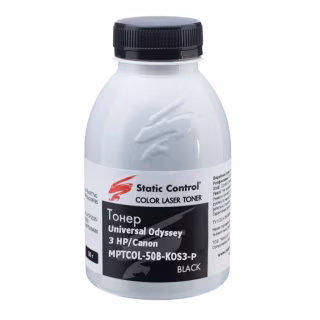 Тонер HP/Canon MPTCOL OS3 50г black (фасовка) Static Control (MPTCOL-50B-KOS3-P)