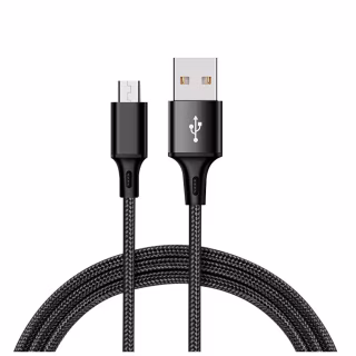 Дата кабель USB 2.0 AM to Micro 5P 2.0m 1.5A braided black XO (NB143-M2-BK)