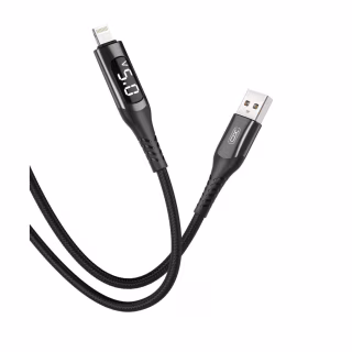 Дата кабель USB 2.0 AM to Lightning 1.0m 2.4A LED black XO (NB162-L-1-BK)