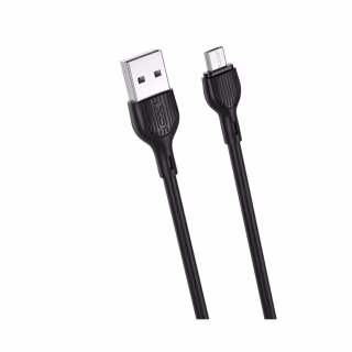 Дата кабель USB 2.0 AM to Micro 5P 1.0m 2.1A black XO (NB200-M-BK)