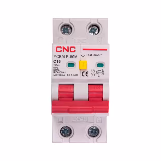 Дифференциальный автоматический выключатель CNC YCB9LE-80M 2P C16 6000A 30mA (NV821877)