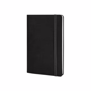 Книга записна Optima А5 VIVELLA, м’яка обкладинка, гумка, білий блок лінія, чорний (O27104-01)