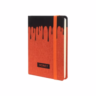 Книга записная Optima А6 HONEY твердая обложка текстиль, резинка, кремовый блок, линия (O27192-03)