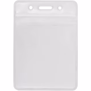 Бейдж Optima вертикальний замок zip lock PVC, 75х95 мм (O45612)