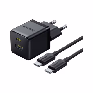 Зарядное устройство Baseus 1xUSB-C 30W + 1xUSB + cable USB-C to USB-C 60W 1.0m (P1011160A113-01)
