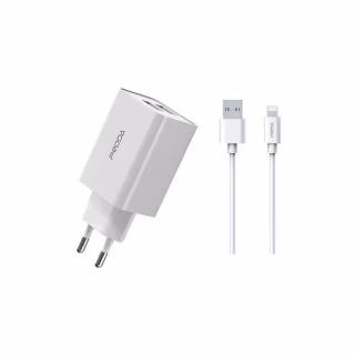 Зарядное устройство Proda PD-A28i 2хUSB 2.4A + USB Ligthtning 1.0m (PD-A28i-WH)