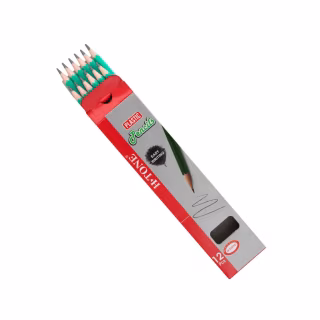 Карандаш графитный H-Tone НВ, пластиковый, с резинкой, зеленый, 12 шт (PENCIL-HT-JJ30104)