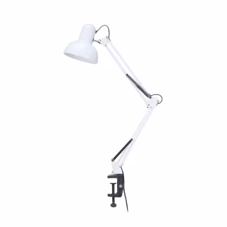 Настільна лампа Євросвітло Ridy-027 E27 зі струбциною біла