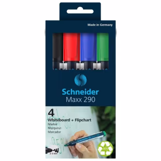 Набор маркеров Schneider 4 маркера для досок и флипчартов MAXX 290 в блистере (S129094)