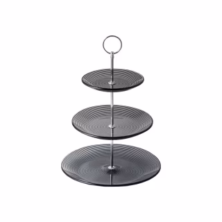 Фруктовниця Viva Monaco Триярусна 25 / 20 / 15 см Чорна (S3020T/S3-Black)