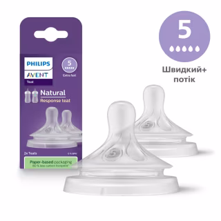 Соска Philips AVENT Natural быстрый поток 6+ мес 2 шт (SCY965/02)