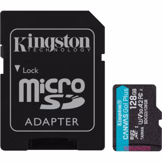 Карта памяти Kingston 128GB microSDXC сlass 10 UHS-I U3 V30 A2 Canvas Go Plus G4 (SDCG4/128GB)