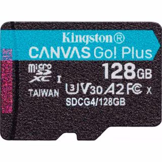 Карта памяти Kingston 128GB microSDXC сlass 10 UHS-I U3 V30 A2 Canvas Go Plus G4 (SDCG4/128GBSP)