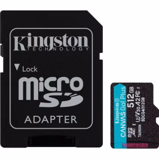 Карта пам'яті Kingston 512GB microSDXC сlass 10 UHS-I U3 V30 A2 Canvas Go Plus G4 (SDCG4/512GB)