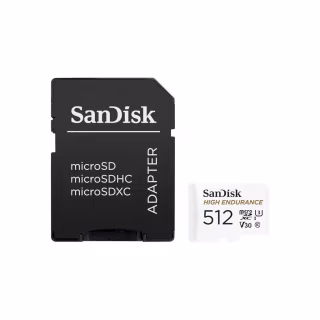 Карта пам'яті SanDisk 512GB microSDXC High Endurance UHS-I U3 V30 + SD adapter (SDSQQNR-512G-GN6IA)
