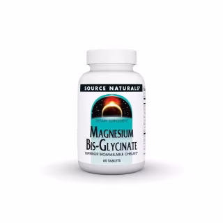Мінерали Source Naturals Магній Бісгліцинат, Magnesium Bis-Glycinate, 60 таблеток (SN2131)