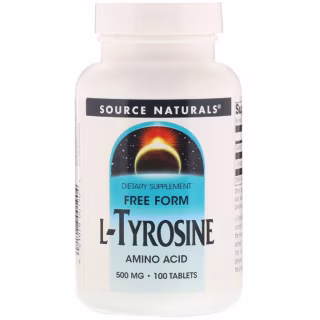 Аминокислота Source Naturals L-Тирозин 500 мг, L-Tyrosine, 100 таблеток (SNS-00190)