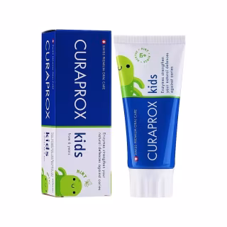Дитяча зубна паста Curaprox Kids із фтором 1450 ppm від 6 років смак м'яти 10 мл (TPkids1450M-10ml)
