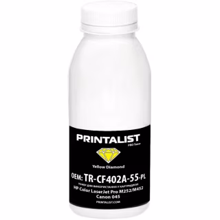 Тонер HP CLJ Pro M252/M452, Canon 045, 50г Yellow Printalist (TR-CF402A-55-PL)