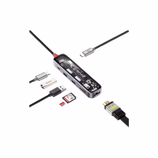 Концентратор Promate USB-C 7-in-1 Promate transhub-lite (transhub-lite)