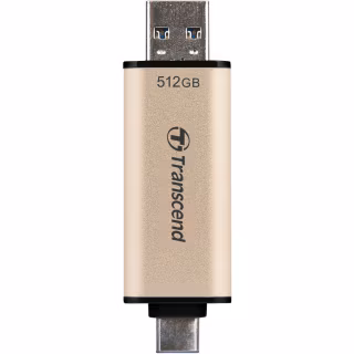USB флеш накопичувач Transcend 512GB JetFlash 930C Gold-Black USB 3.2/Type-C (TS512GJF930C)
