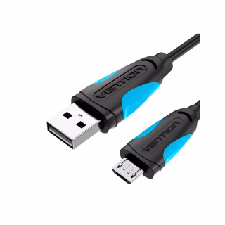 Дата кабель USB 2.0 AM to Micro 5P 0.5m Black Vention (VAS-A08-B050)
