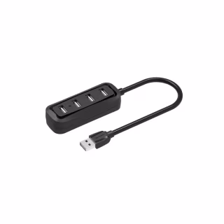 Концентратор Vention USB 2.0 to 4xUSB 2.0 0.15m black (VAS-J43-B015)