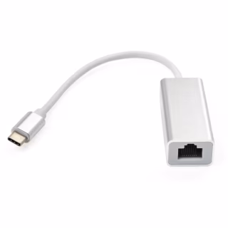 Перехідник USB-C to RJ45 Ethernet 1000Mbps aluminium Vinga (VCPATC2GBLNS)