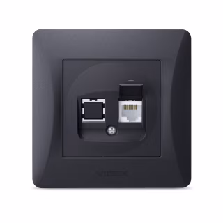 Комп'ютерна розетка Videx BINERA CAT6 одинарна черн (VF-BNSK1PC6-BG)